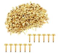 ANYUANKW 300 Pièces Mini Brads 8x18 mm Attaches Parisiennes Ronds Or Métal Attaches en Papier pour DIY Scrapbooking Craft Papier Décoration