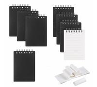 ANYUANKW 8 Pièces Petit Carnet à Spirale 7.3X10.3cm Cahier de Poche A7 Bloc-Notes en Couverture Noir pour Journalistes Bureau École Voyages Travail