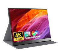 Anyuse Moniteur portable 4K de 15,6" avec résolution 3840 x 2160, Uhd, USB-C, Hdmi, pour ordinateur portable, 100 % RVB, IPS, pour jeux, HDR, voyage, avec haut-parleurs et étui intelligent pour