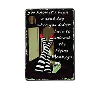 Anyuwerw Brsh Unleash The Flying Monkeys Good Day Panneau en métal imprimé « Wicked Witch Wizard Oz » - Panneau mural en aluminium - 20,3 x 30,5 cm - Multicolore