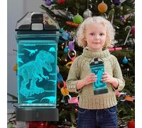Anywin Bonnets dinosaures pour enfants, bouteille d'eau brillante 3D avec lumière de nuit Lids avec 7 lumières de couleur tasse de voyage sans BPA pour le dos à l'école, les filles, les garçons14 oz