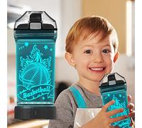 Anywin Cadeaux de basket-ball, bouteille d'eau pour enfants avec éclairage LED 3D - Tritan sans BPA, cadeaux de sport pour anniversaire, Noël, rentrée scolaire pour enfants, adolescents, petit-fils