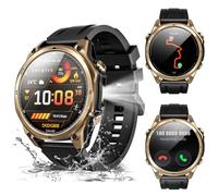 Anywise W1 AI Montre Connectée Homme, 5ATM Dual-Band GPS Tactical Watch,1,43'' AMOLED Screen, 170+ Modes Sport, Appel Bluetooth,18 Days Battery,LED Flashlight,Compass,pour Android/iOS,3 Strap