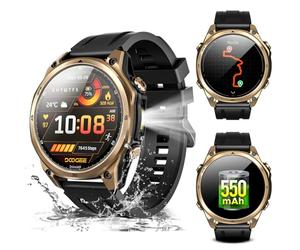 Anywise W1 AI Montre Connectée Homme, 5ATM Dual-Band GPS Tactical Watch,1,43'' AMOLED Screen, 170+ Modes Sport, Appel Bluetooth,18 Days Battery,LED Flashlight,Compass,pour Android/iOS,3 Strap