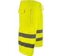 ANZEE Short haute visibilité pour homme avec bande réfléchissante | Haute visibilité Sécurité Travail Utilitaire Jogging Cargo Short d'été, jaune, M