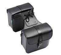 Anzene 1 paire de sacoches latérales de moto en cuir PU imperméable côté moto bagage noir