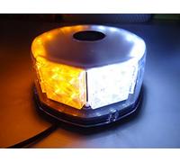Anzene 32 LED 32W Haute Puissance Magnétique Toit Clignotant D'urgence Police Avertissement Attention Stroboscopique Lumière pour Voiture Camion Véhicule (jaune/blanc)