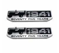 Anzene 75 Année 1941 anniversaire en métal Emblème badge plaque nominative pour SUV Cherokee Patriot Boussole 2 pcs (Argent)