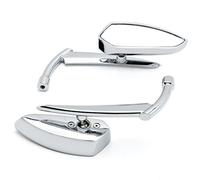 Anzene Grim Reaper Universal Custom Miroirs de moto - Adaptateurs Miroirs s'adapte à la plupart des for Harley, Cruisers (Argent)