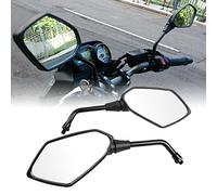 Anzene Paire de rétroviseurs moto noirs avec boulon de montage fileté de 10 mm dans le sens des aiguilles d'une montre