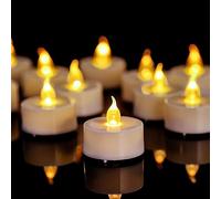 Anziner Lot de 100 bougies chauffe-plat LED sans flamme réalistes et lumineuses qui durent 200 heures plus longtemps - Fonctionne avec piles - Bougies chauffe-plat électriques pour mariages,