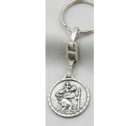 Anzmann MaMeMi Porte-clés Saint Christophe Gott schütze Dich avec texte Bonne conduite à l'arrière Longueur 7 cm, argenté, 7 cm