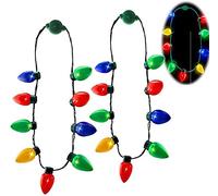 Anzmtosn Collier avec ampoule LED clignotante phosphorescente pour Noël, anniversaire, mariage, Halloween, rave, carnaval, fête, accessoires de décoration pour enfants et adultes