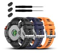 ANZOAT 22 mm pour Garmin Fenix 7/7 Pro/6/6 Pro/5/5 Plus, bracelets en silicone souple Quickfit pour Forerunner 965 955/Approach S70 47 mm/Instinct 2/quatix 7 Smartwatch, 3pack2, Agate