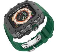 ANZOAT Kit de boîtier de montre transparent en fibre de carbone, pour Apple Watch Ultra 2 49 mm, bracelet de montre de luxe + boîtier de montre en fibre de carbone, pour iWatch Series 9/8/7/6/5/4/SE