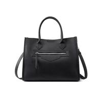 ANZOAT Sac à main de grande capacité pour femme en cuir véritable de haute qualité, sacs de luxe de créateur, sac de banlieue décontracté, Noir , 33-26-13 cm