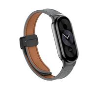ANZOAT Sangle en cuir pour Xiaomi Mi Band 9 Bracelet de bracelet de bracelet à boucle magnétique de la courroie de remplacement pour Xiaomi Miband 8 Mi Band Correa Strap(Dark gray,For Miband 9)