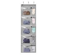 ANZORG Organiseur hebdomadaire de vêtements pour enfants - Rangement de vêtements d'école - Du lundi au vendredi - Organiseur de placard à suspendre (gris)