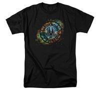 AO DA XIONG Battlestar Galactica (New) Emblem Knock Out Mens Short Sleeve Shirt Black 3XL