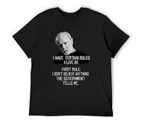 AO DA XIONG George Carlin Government Lies Men's T Shirt Black 3XL