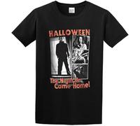 AO DA XIONG Halloween Horror Movie Stills The Night He Came Home O Neck Men T Shirt Black 3XL