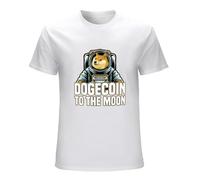 AO DA XIONG Men's Dogecoin Doge to The Moon Vintage Funny Gift for Man T-Shirts White L