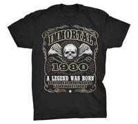 AO DA XIONG Men's Grossbull Immortal 1976 A Legend Was Born 40Th Birthday Gift T Shirt T-Shirts Black S