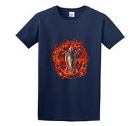 AO DA XIONG Men's Hammerfall Russian Community Cotton T Shirt Navy M