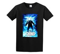 AO DA XIONG Men's John Carpenter The Thing Black Edition Movie Poster Retro Cotton T Shirt Black S