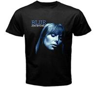 AO DA XIONG Men's New Joni Mitchell Blue Canadian Singer Songwriter Black T Shirt T-Shirts Black S