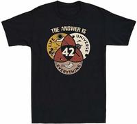 AO DA XIONG Men's Universe Sleeve Vintage Life The Everything is Shirt 42 T Answer Short T-Shirts Black 3XL