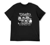 AO DA XIONG Men's Vgtr The Casualties on The Front Line 2004 Album Cover T-Shirts Black L