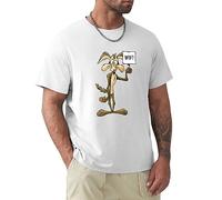 AO DA XIONG Men's Wiley Coyote Cartoon Funny T-Shirts White XL