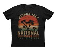 AO DA XIONG Retro Vintage Joshua Tree National Park Mens Short Sleeve Cotton T-Shirt Black 3XL