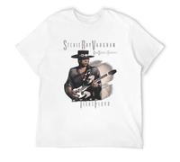 AO DA XIONG Stevie Ray Vaughan & Double Trouble Texas Flood Album Cover Men's Guitar Casual T Shirt Print Tops White M