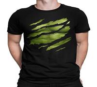 AO DA XIONG The Big Green Man Chest Under Torn Mens T Shirt Black 3XL