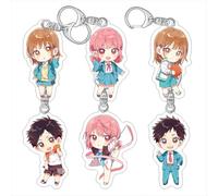 Ao Hako Porte-clés Personnage Anime Taiki Inomata,Chinatsu Kano Pendentif Porte Clé Accessoire Sac Décoratif 6pcs