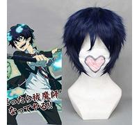 Ao no Blue Exorcist Okumura Rin bleu court cheveux résistants à la chaleur Perucas Cosplay Costume perruque + casquette de perruque gratuite ZK-000248