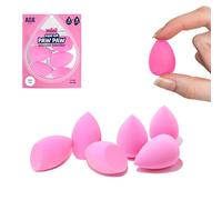 AOA STUDIO Collection MiNi Lot de 6 éponges de maquillage sans latex et haute définition pour poudre, crème liquide, super doux, 3 gouttes et forme biseautée (rose)