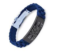 AOAMID Cadeau de Saint-Valentin pour mari : bracelets avec citation d'amour gravée pour mon mari, bracelet en silicone noir pour lui, cadeau de la part de sa femme, L, Acier inoxydable, Pas de gemme