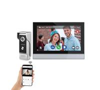 AOAMZ 10 '' LCD WiFi Tuya Système d'Interphone Vidéo Filaire Moniteur Intérieur Couleur écran Tactile Affichage Visiophone, 1080P HD Caméra Extérieure IR Vision Nocturne, Détection de Mouvement PIR