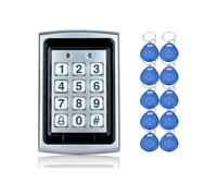 AOAMZ Contrôle d’Accès Clavier à Code Filaire pour Portail Métallique de proximité PIN RFID Carte de pour Filaire système d'entrée de Porte Simple, 10pcs keyfobs