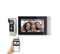 AOAMZ WiFi Tuya Interphone Vidéo pour Accueil Vidéo Sonnette Visiophone Système, 7" Moniteur écran Tactile,1080P HD Sonnette de Caméra Extérieure Filaire Vision Nocturne, Maisons/Bureaux/Villas