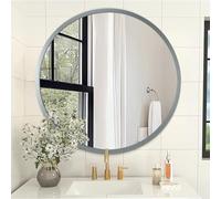 AOAOPQ Miroir de salle de bain gris magnifique cadre profond, miroir mural moderne rond pour chambre à coucher, salon suspendu, 50 x 50 cm