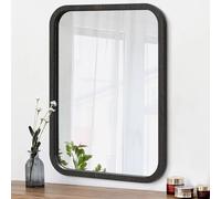 AOAOPQ Miroir de Salle de Bain rectangulaire pour Salle de Bain, Miroir Mural rectangulaire Arrondi pour Chambre à Coucher, Salon, Ferme, Miroir à Suspendre pour la Maison en Bois Marron