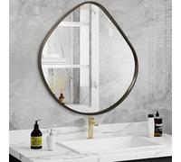 AOAOPQ Miroir de Salle de Bains Irrégulier pour Mur - Formes Modernes Asymétriques pour Décoration d’Entrée de Salon - Miroir Mural en Bronze à Suspendre