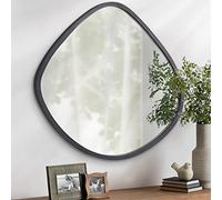 AOAOPQ Miroir mural irrégulier - Grand miroir asymétrique - Arche funky - Moderne - Décoratif - Pour suspension verticale ou horizontale - 48,3 x 50,8 cm - Noir