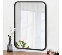 AOAOPQ Miroir mural rectangulaire encadré 40 x 50 cm Noir Grand miroir pour salle de bain, chambre à coucher, toilettes, salon, salle à manger à suspendre horizontalement ou verticalement
