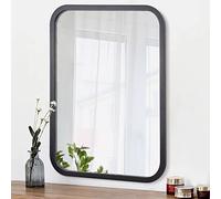 AOAOPQ Miroir Mural rectangulaire encadré 40 x 50 cm Noir Grand Miroir pour Salle de Bain, Chambre à Coucher, Toilettes, Salon, Salle à Manger à Suspendre horizontalement ou verticalement