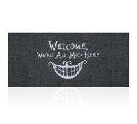 AOAOPQ Paillasson Amusant pour entrée extérieure Bienvenue We're All Mad Here Paillasson Robuste à Profil Bas antidérapant Durable pour entrée de Maison